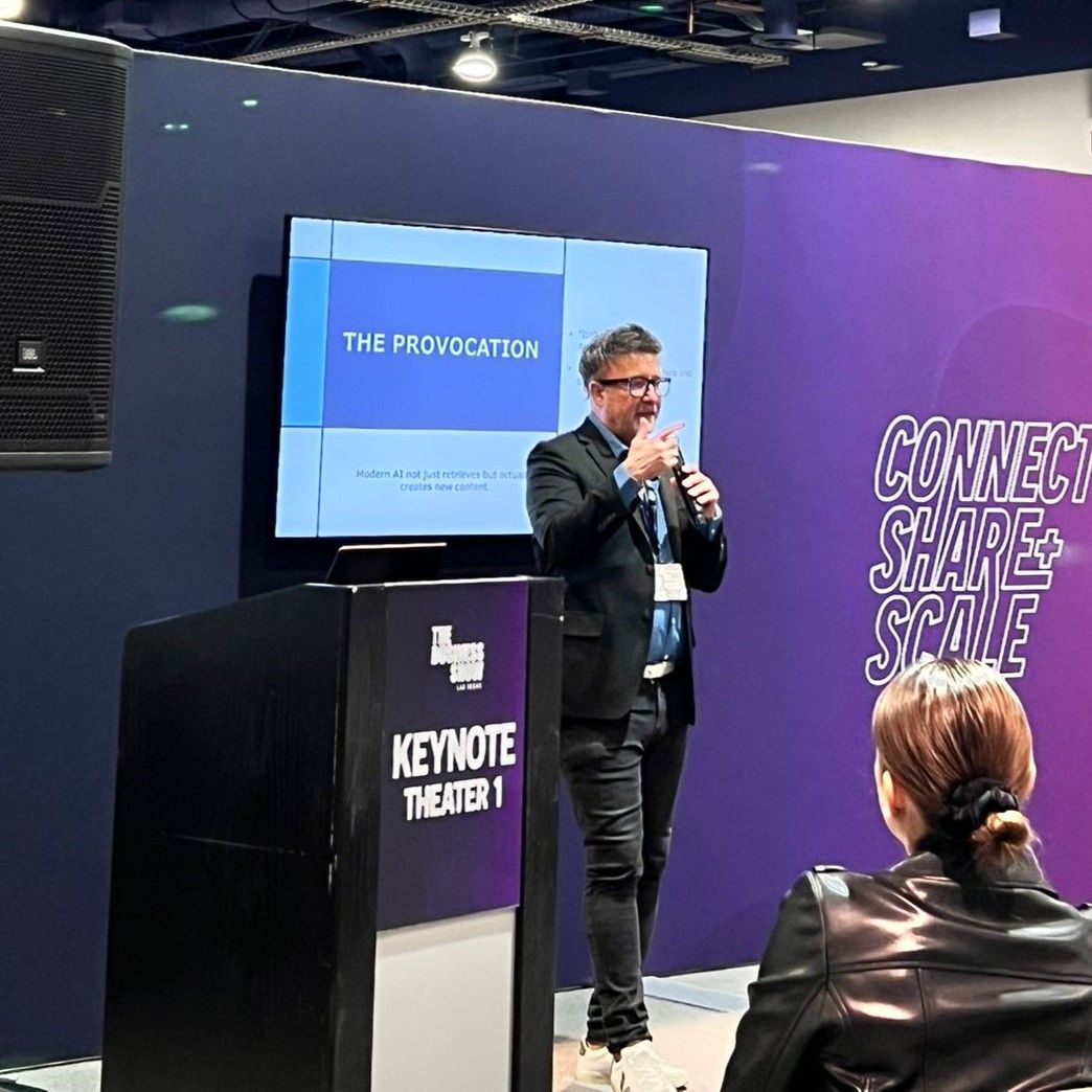 A speaker at The Business Show