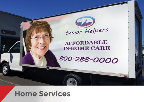 Senior Services advertisement on Mobile Billboard