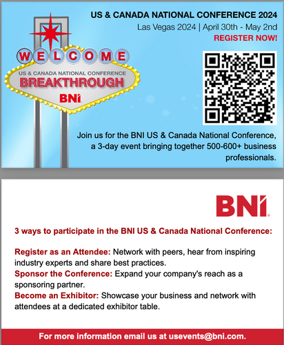 BNI USA & Canada National Conference Sponsorship