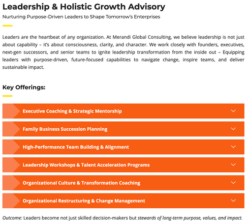 Merandi Core Services 3 - Leadership & Holistic Growth Advsiory