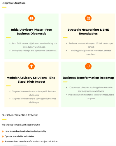 Merandi Advisory Product 2 - Business Strategy Development (BSD) Program for Singapore SMEs