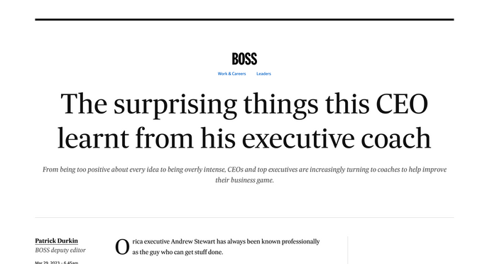 AUSTRALIAN FINANCIAL REVIEW: HOW EXECUTIVE COACHES ARE PREPARING CEOS FOR A CHANGING WORKPLACE