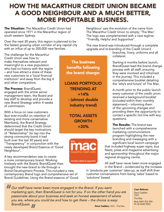 How The Macarthur Credit Union Became A Good Neighbour And A Much Better, More Profitable Business
