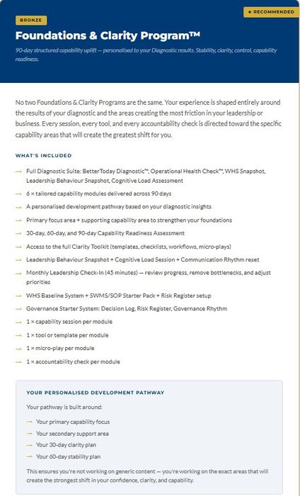 The Foundations & Clarity Program