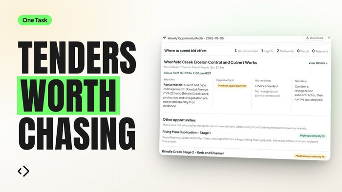 Tender Intelligence & Bid Workflow