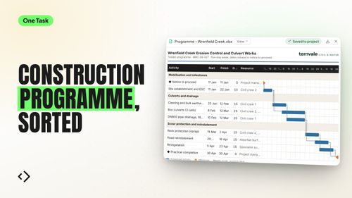 The tender wants a construction programme. Now what?