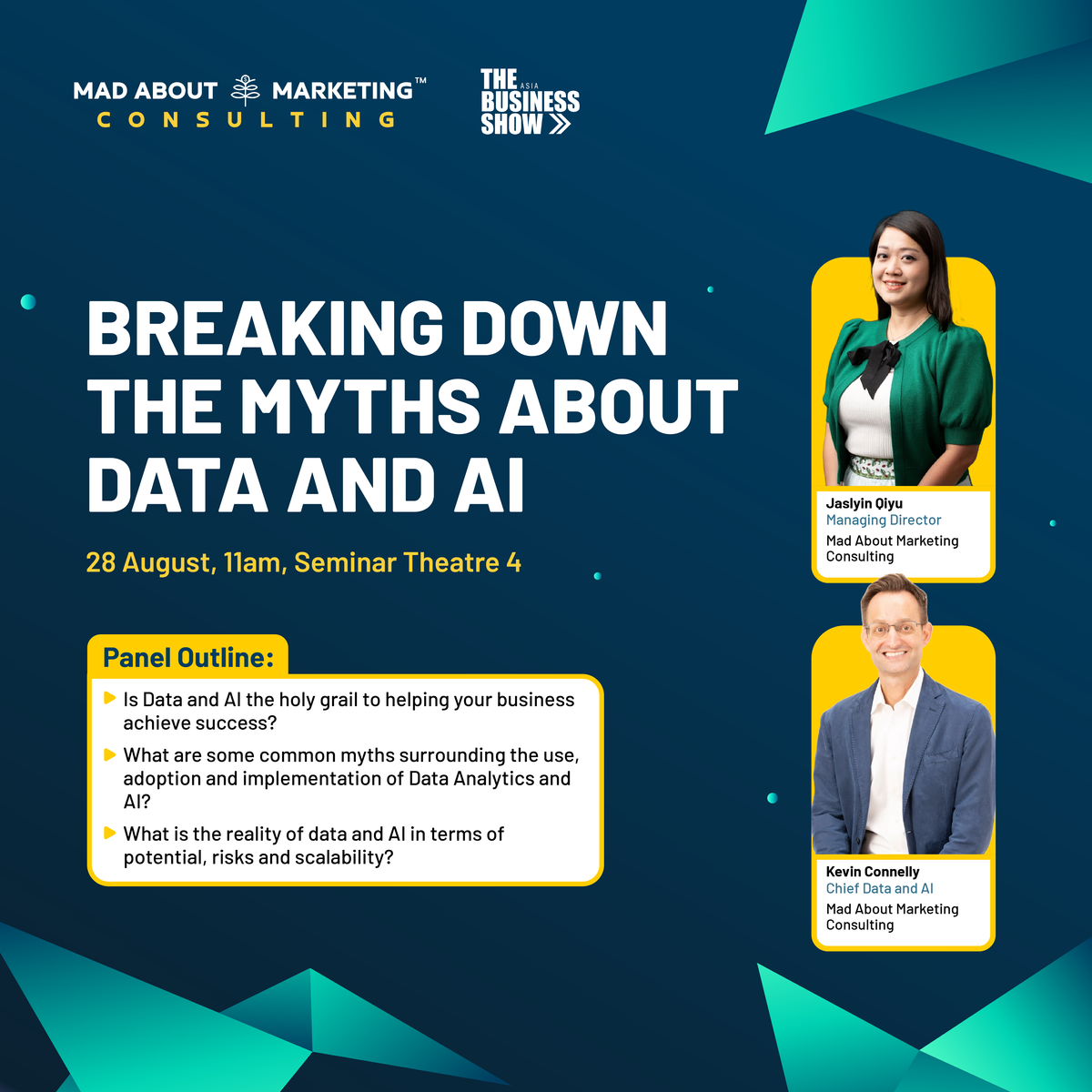 Breaking Down The Myths about Data and AI, 28 August, 11am – 11:30am, Seminar Theatre 4