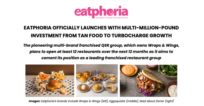 Eatphoria officially launches with multi-million-pound investment from TAN Food to turbocharge growth