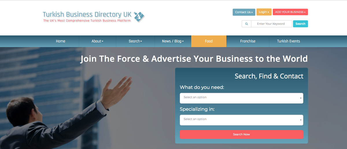 The Turkish Business Directory Homepage Image