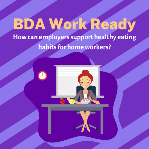 How can employers support healthy eating habits for home workers?