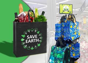 Custom Reusable Shopping Bags & Merchandising Stands