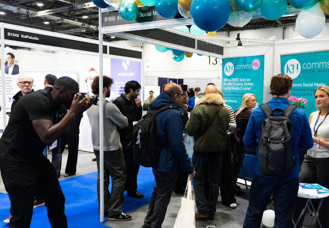Exhibition stand with attendees