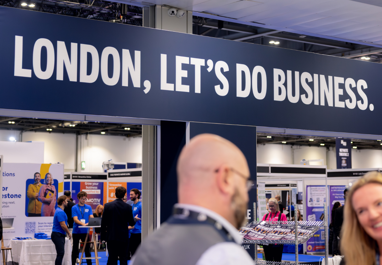 Entrance way to The Business Show London, Britain's Biggest Business event, where businesses can exhibit to increase their brand visibility
