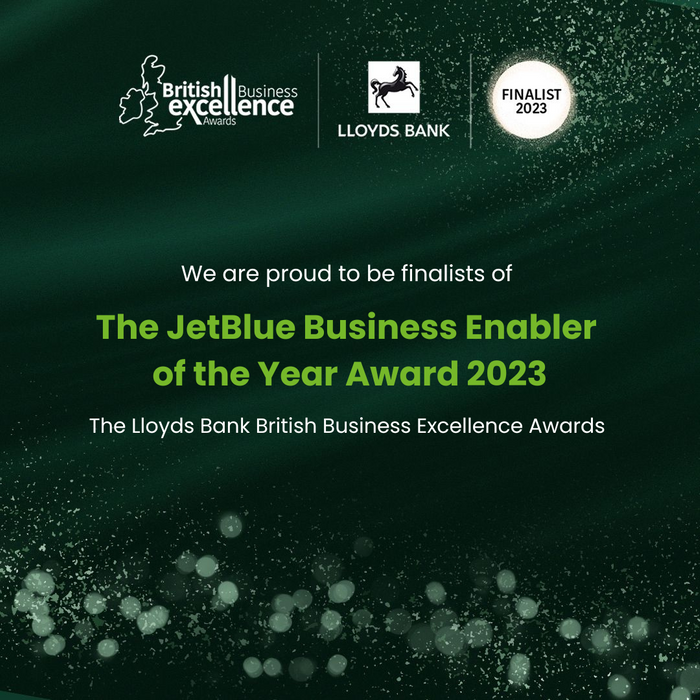 Vu3D Finalist ,Lloyds Bank Business Excellence Award, Jet Blue Business Enabler of the Year2023