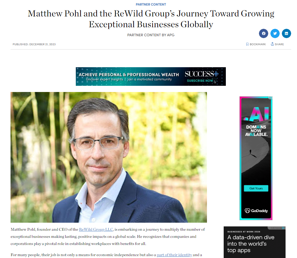 Matthew Pohl and the ReWild Group's Journey Toward Growing Exceptional Businesses Globally