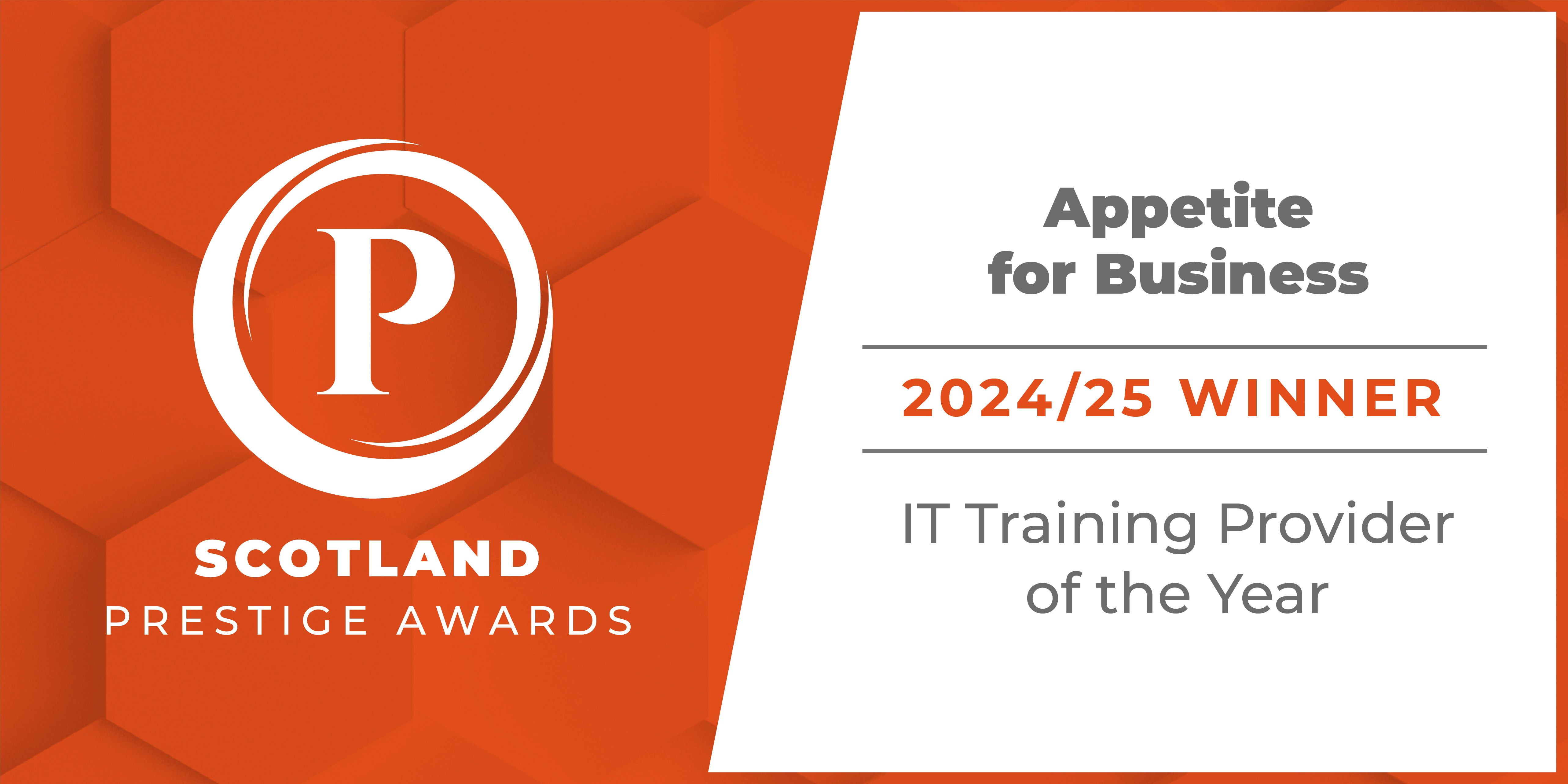 Appetite Wins  IT Training Provider of the Year for Second Year