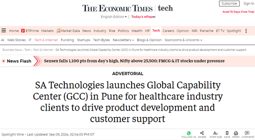 SA Technologies launches Global Capability Center (GCC) in Pune for healthcare industry clients to drive product development and customer support