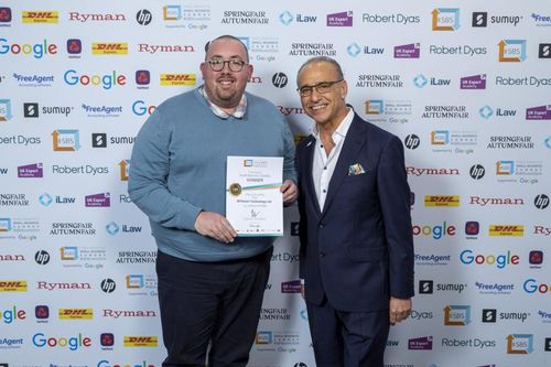Theo Paphitis presents Small Business Sunday award to Winchester firm