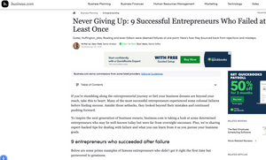 Never Giving Up: 9 Successful Entrepreneurs Who Failed at Least Once