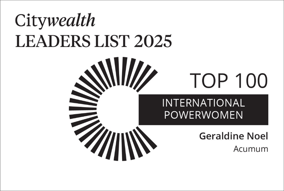 Geraldine Noel awarded Citywealth's Top 100 International Powerwomen 2025.