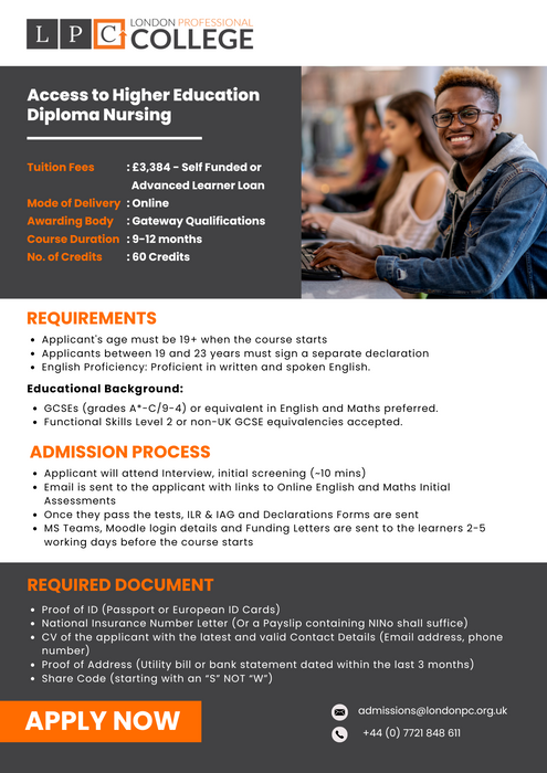 Access to Higher Education Diploma Nursing