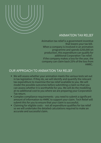 Animation Tax Relief