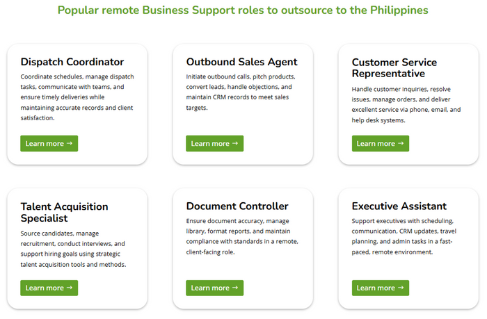 Overseas Business Support talent in the Philippines