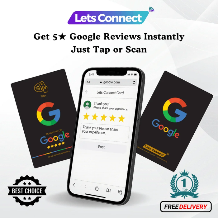 NFC Google Review Cards – Tap & QR Code Rating Card