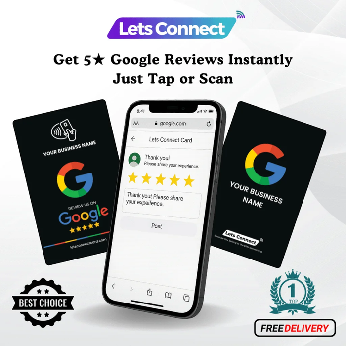 NFC Google Review Cards – Tap & QR Code Rating Card