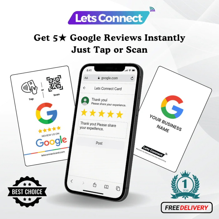 NFC Google Review Cards – Tap & QR Code Rating Card