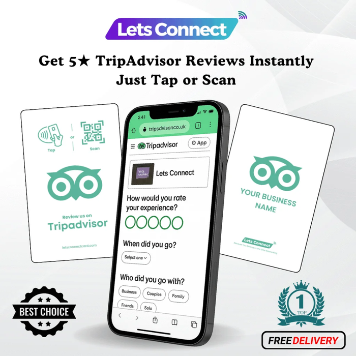 TripAdvisor Review Cards With NFC & QR Code