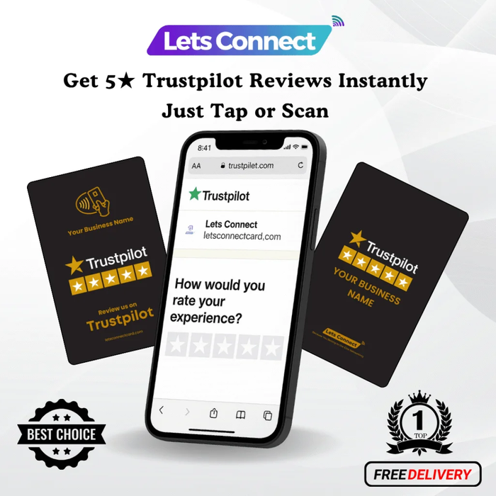 Trustpilot Review Card with NFC & QR code