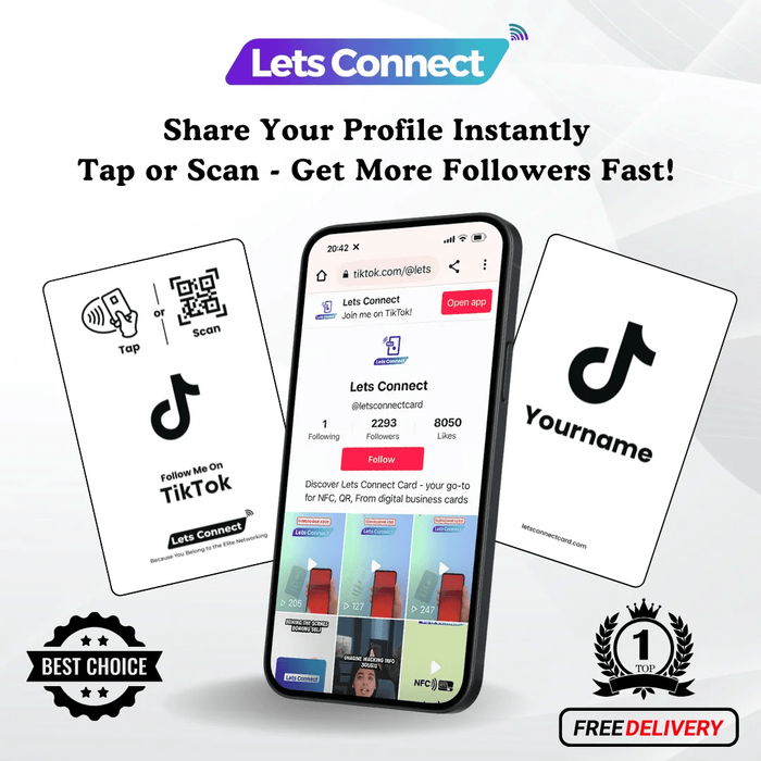 TikTok Display Card with NFC & QR Code