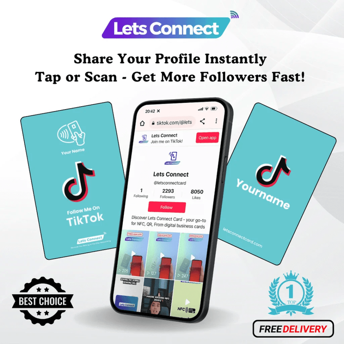 TikTok Display Card with NFC & QR Code