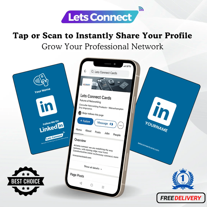 LinkedIn Business Card with NFC & QR Code