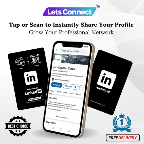 LinkedIn Business Card with NFC & QR Code