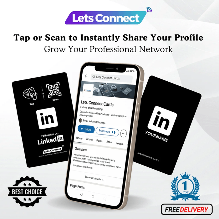LinkedIn Business Card with NFC & QR Code