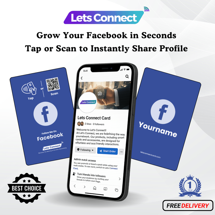 Facebook Business Card with NFC QR Code