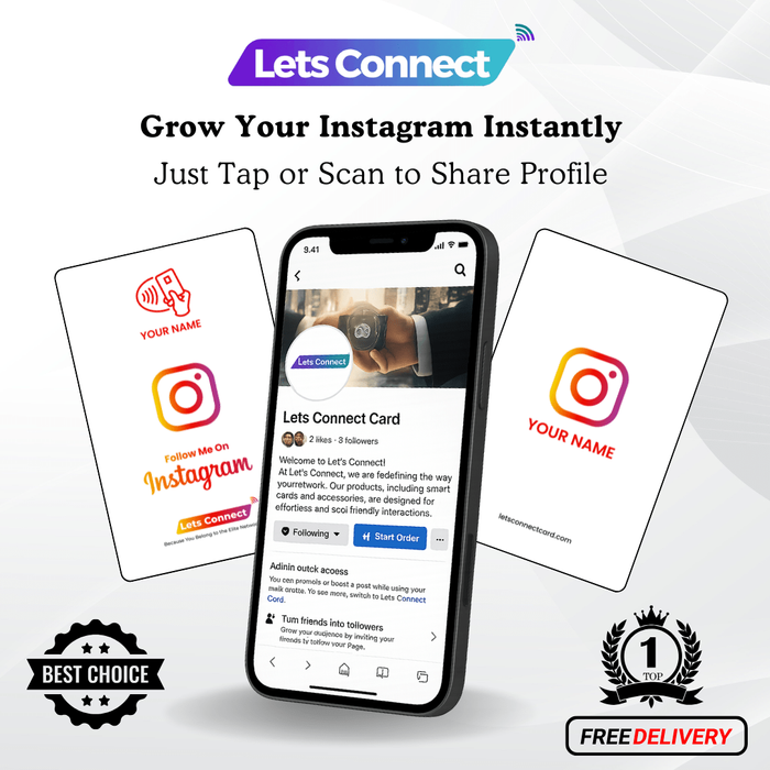 Instagram Business Card with NFC & QR Code