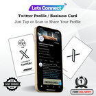 Twitter Business Card with NFC & QR Code