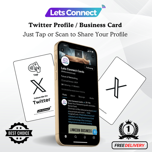 Twitter Business Card with NFC & QR Code