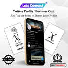 Twitter Business Card with NFC & QR Code
