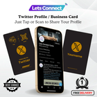 Twitter Business Card with NFC & QR Code
