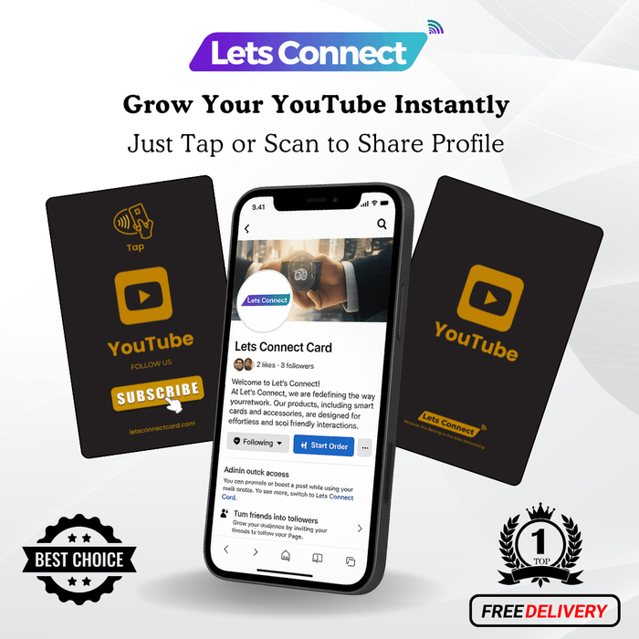Youtube Business Card with NFC QR Code