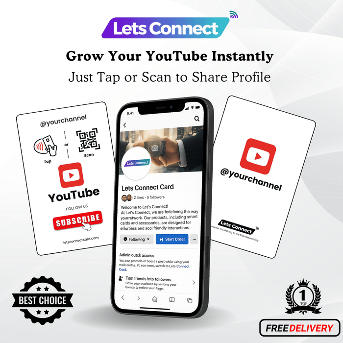 Youtube Business Card with NFC QR Code