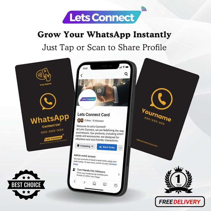 Whatsapp Business Card with NFC QR Code