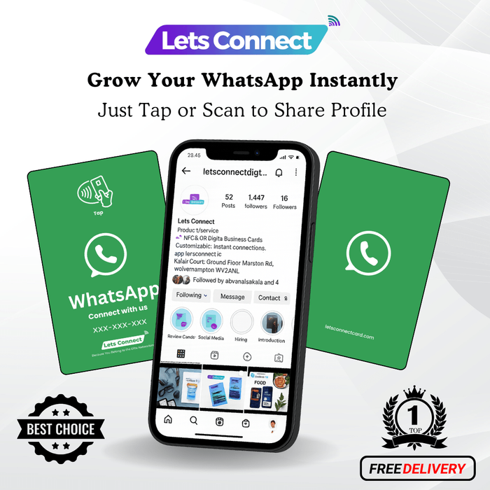 Whatsapp Business Card with NFC QR Code