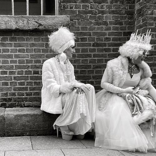 Drag brunch cigarette break, Manchester 2021