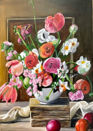 Ranunculus with plums