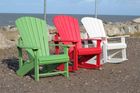 Adirondack chairs out of recycled plastic in selection of colours
